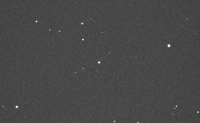 Asteroid 1998 OR2 (the central dot) as it traversed the constellation Hydra