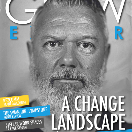 Man beard magazine front cover Grow june edition greyscale black white
