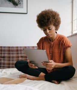 Woman working from home